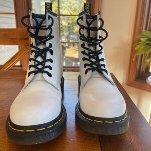 Dr. Martens White Leather Boots